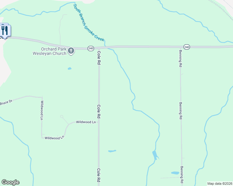 map of restaurants, bars, coffee shops, grocery stores, and more near 5765 Cole Rd in Orchard Park