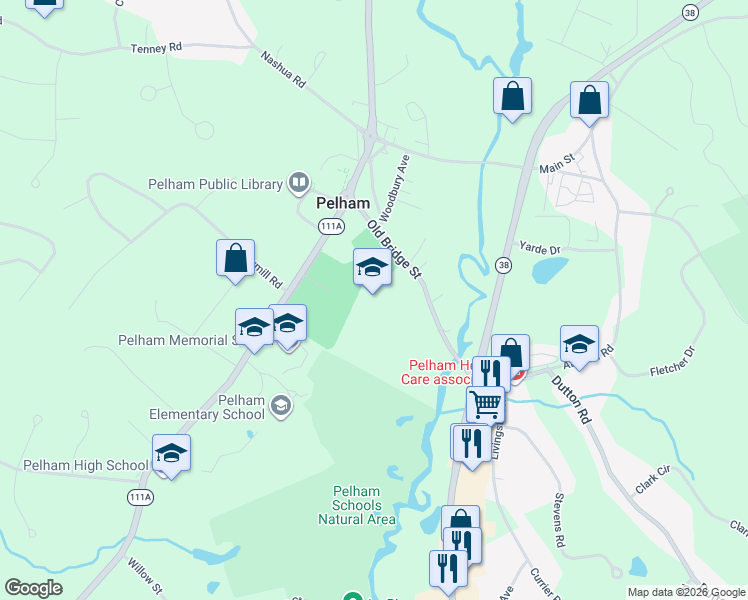 map of restaurants, bars, coffee shops, grocery stores, and more near in Pelham