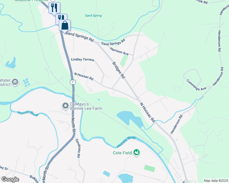 map of restaurants, bars, coffee shops, grocery stores, and more near 1077-1091 North Hoosac Road in Williamstown