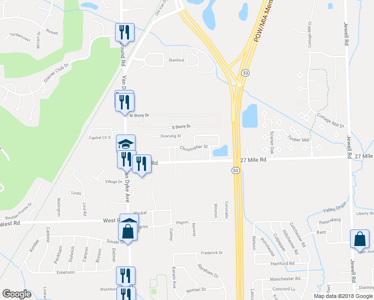 map of restaurants, bars, coffee shops, grocery stores, and more near 9157 Christopher Street in Washington