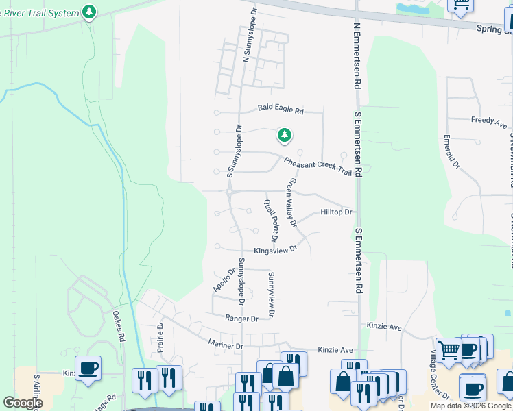 map of restaurants, bars, coffee shops, grocery stores, and more near 6424 Merganser Drive in Mount Pleasant