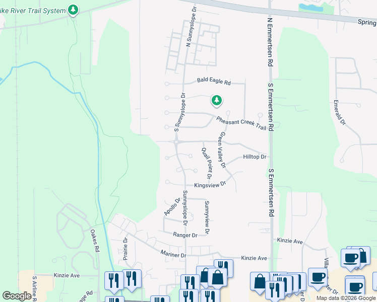 map of restaurants, bars, coffee shops, grocery stores, and more near 6424 Merganser Drive in Mount Pleasant