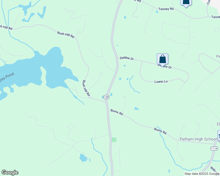 map of restaurants, bars, coffee shops, grocery stores, and more near 499 Mammoth Road in Pelham
