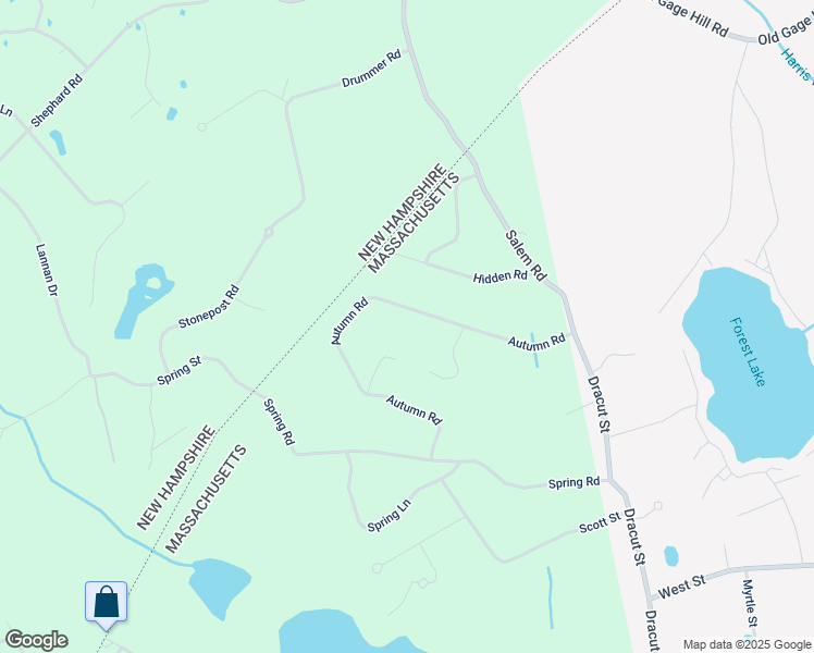 map of restaurants, bars, coffee shops, grocery stores, and more near 87 Autumn Road in Dracut