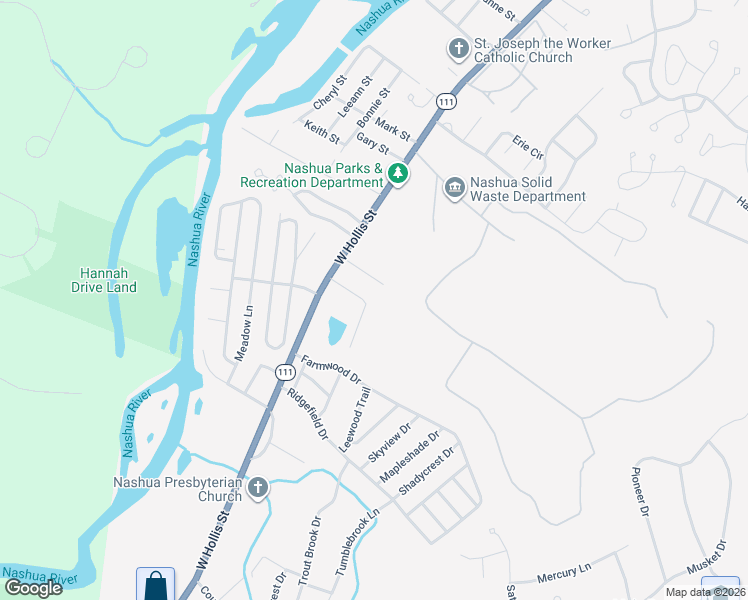 map of restaurants, bars, coffee shops, grocery stores, and more near 10 Yorkway Drive in Nashua