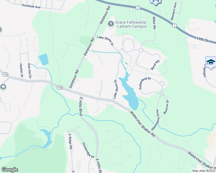 map of restaurants, bars, coffee shops, grocery stores, and more near 121 Cedarview Lane in Watervliet