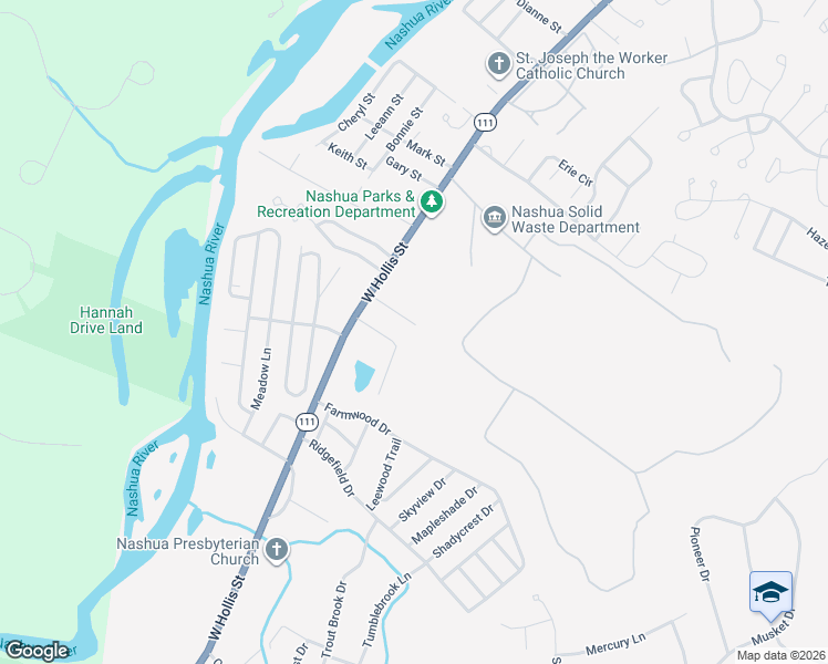 map of restaurants, bars, coffee shops, grocery stores, and more near 10 Yorkway Drive in Nashua