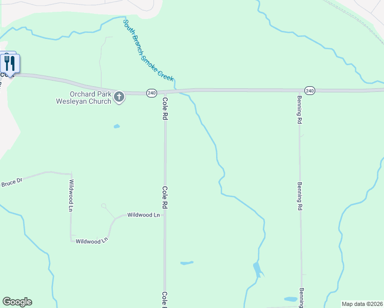 map of restaurants, bars, coffee shops, grocery stores, and more near 5765 Cole Road in Orchard Park