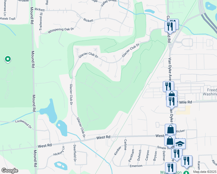map of restaurants, bars, coffee shops, grocery stores, and more near 59627 Glacier Ridge South in Washington