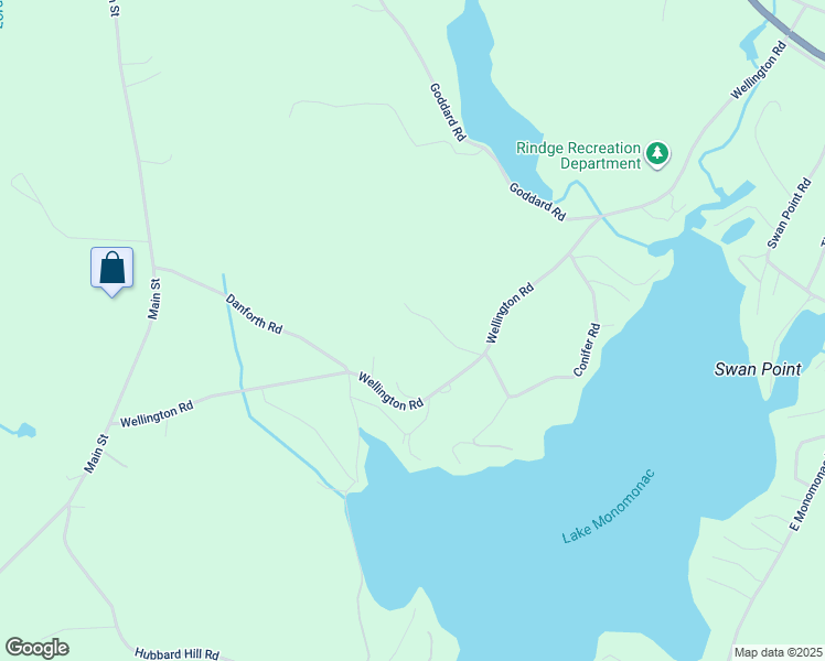 map of restaurants, bars, coffee shops, grocery stores, and more near 161 Wellington Road in Rindge