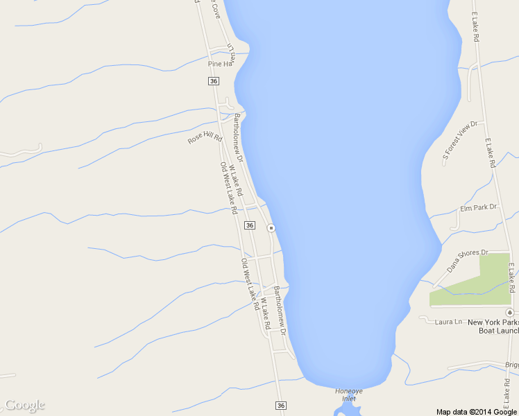 map of restaurants, bars, coffee shops, grocery stores, and more near 6109 Southwest Shores in Honeoye