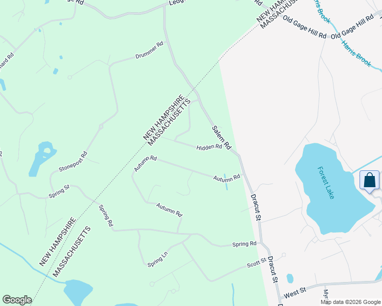 map of restaurants, bars, coffee shops, grocery stores, and more near 28 Hidden Road in Dracut