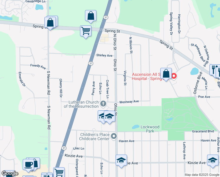 map of restaurants, bars, coffee shops, grocery stores, and more near 149 Crab Tree Lane in Racine