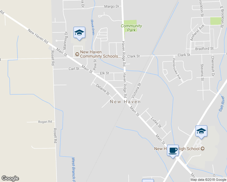 map of restaurants, bars, coffee shops, grocery stores, and more near 58531 Main St in New Haven