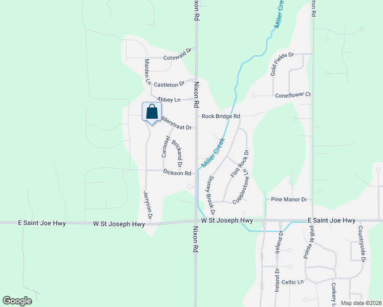 map of restaurants, bars, coffee shops, grocery stores, and more near 11232 Brickand Drive in Grand Ledge
