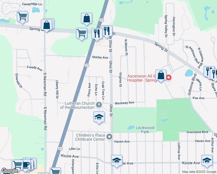 map of restaurants, bars, coffee shops, grocery stores, and more near 149 Crab Tree Lane in Racine