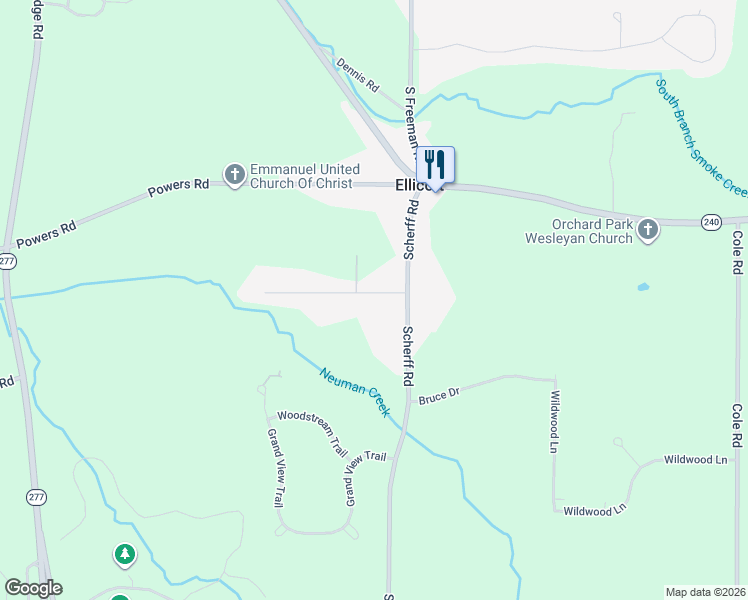 map of restaurants, bars, coffee shops, grocery stores, and more near 13 Greenmeadow Drive in Orchard Park