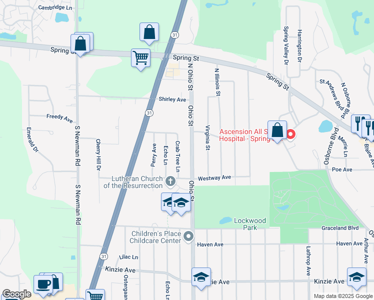 map of restaurants, bars, coffee shops, grocery stores, and more near 149 Crab Tree Lane in Racine