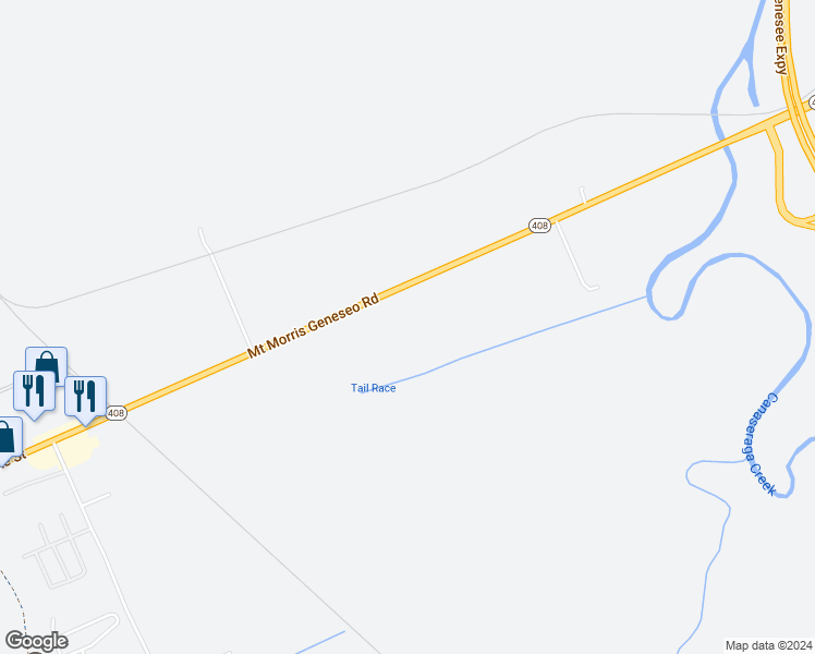 map of restaurants, bars, coffee shops, grocery stores, and more near 3142 Mount Morris Geneseo Road in Mount Morris