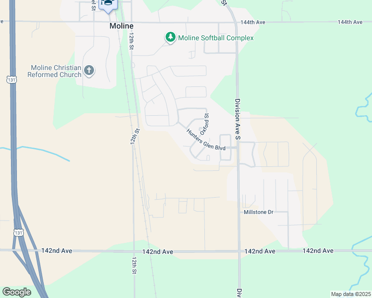 map of restaurants, bars, coffee shops, grocery stores, and more near 1132 Hunters Glen Boulevard in Wayland