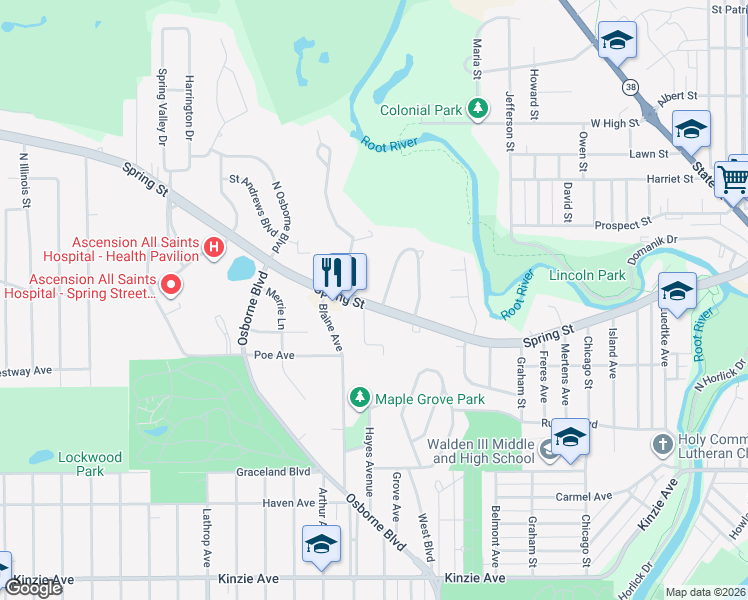 map of restaurants, bars, coffee shops, grocery stores, and more near 1126 Colonial Drive West in Mount Pleasant