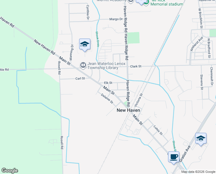 map of restaurants, bars, coffee shops, grocery stores, and more near 58648 Main Street in New Haven