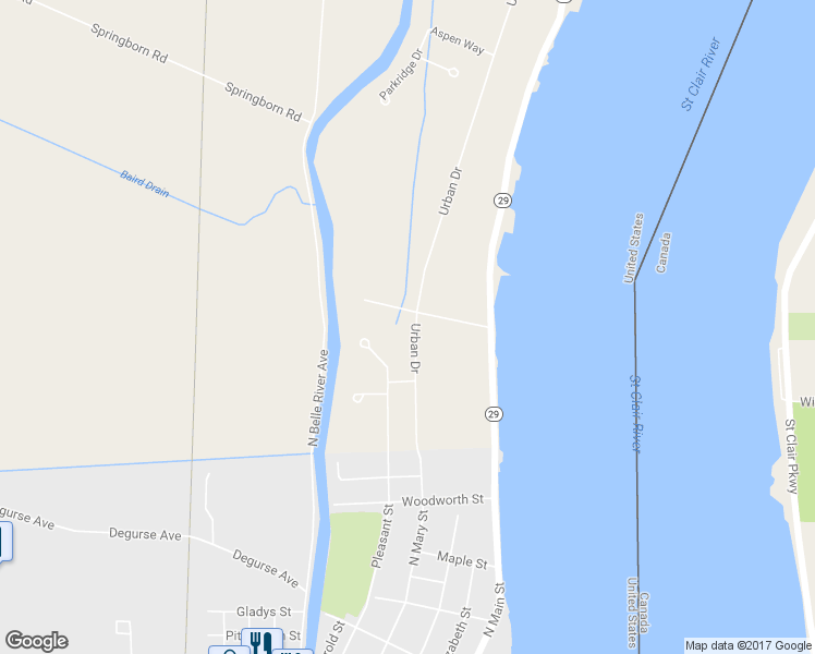 map of restaurants, bars, coffee shops, grocery stores, and more near 6178 Urban Drive in East China