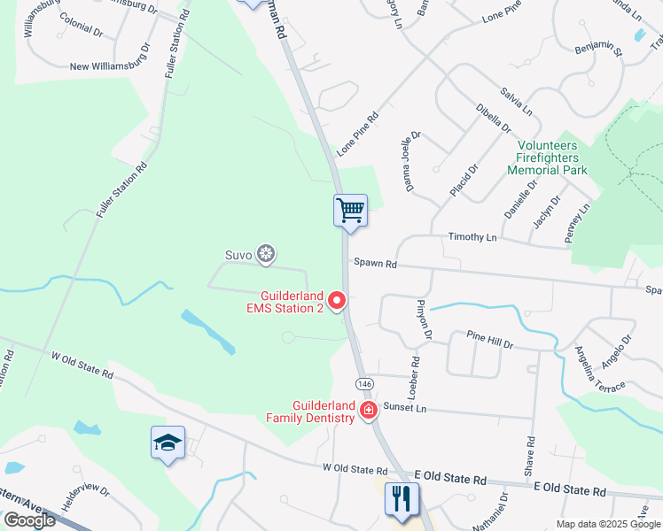 map of restaurants, bars, coffee shops, grocery stores, and more near 3656 Carman Road in Schenectady