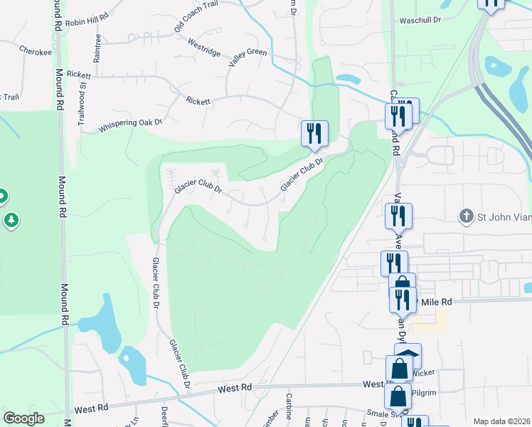 map of restaurants, bars, coffee shops, grocery stores, and more near 59711 Glacier Ridge South in Washington