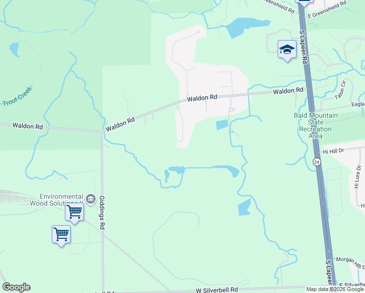 map of restaurants, bars, coffee shops, grocery stores, and more near 3219 Waldon Ridge Drive in Orion charter Township