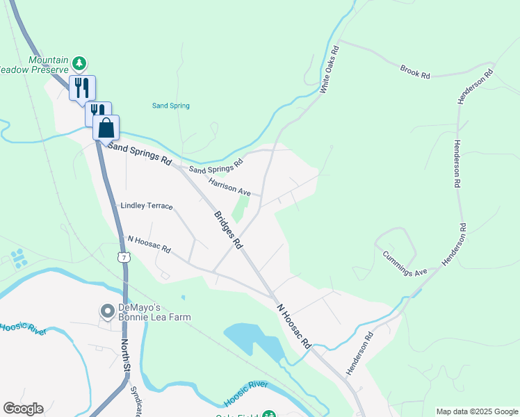 map of restaurants, bars, coffee shops, grocery stores, and more near 129 White Oaks Rd in Williamstown