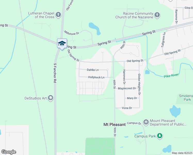 map of restaurants, bars, coffee shops, grocery stores, and more near Hollyhock Lane in Mount Pleasant