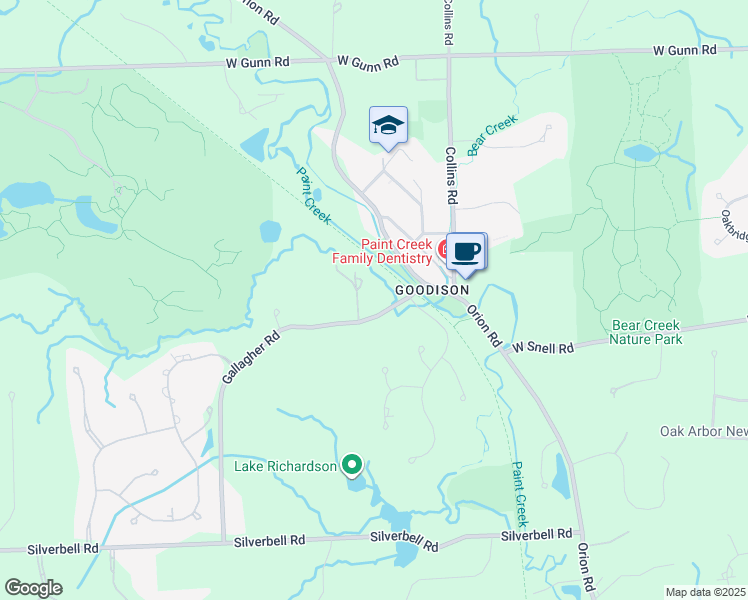 map of restaurants, bars, coffee shops, grocery stores, and more near 4550 Gallagher Road in Rochester