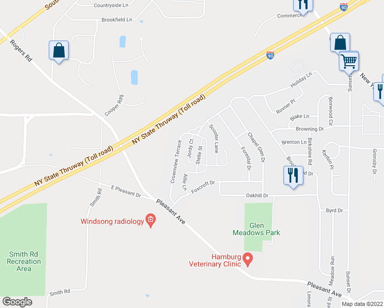 map of restaurants, bars, coffee shops, grocery stores, and more near 30L 21 Crownview Terrace in Hamburg