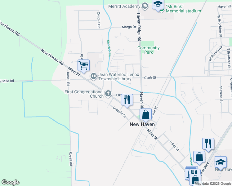 map of restaurants, bars, coffee shops, grocery stores, and more near 58648 Main Street in New Haven