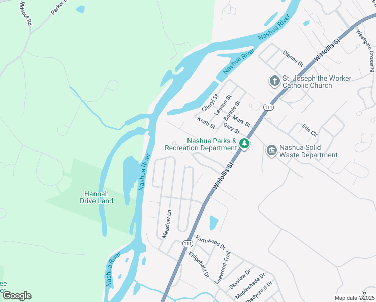 map of restaurants, bars, coffee shops, grocery stores, and more near 20 Copperfield Drive in Nashua