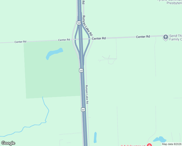 map of restaurants, bars, coffee shops, grocery stores, and more near 8657 Runyan Road in Fenton