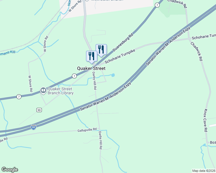 map of restaurants, bars, coffee shops, grocery stores, and more near 207 Maple Avenue in Delanson