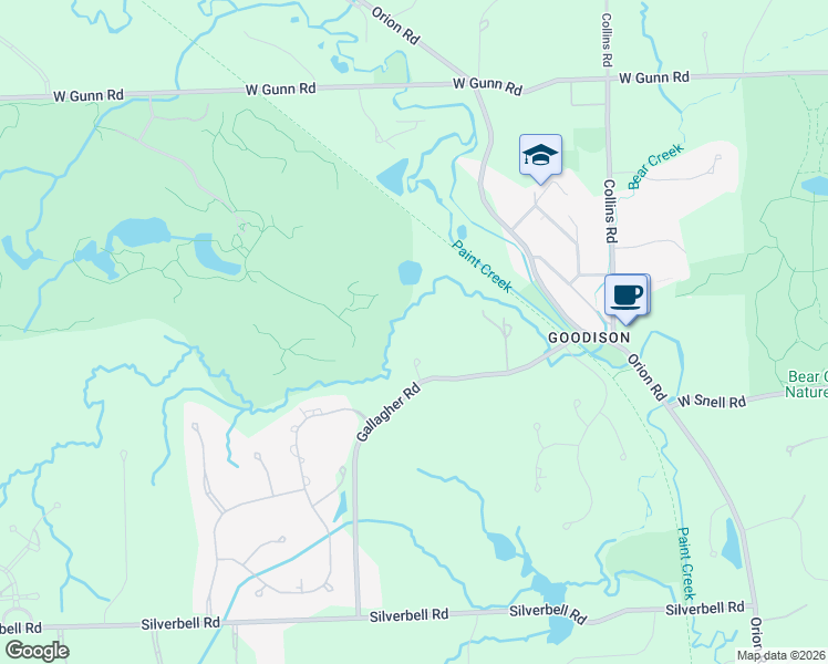 map of restaurants, bars, coffee shops, grocery stores, and more near 4575 Hidden Glen Circle in Rochester
