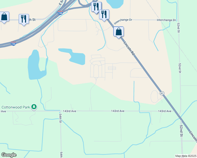 map of restaurants, bars, coffee shops, grocery stores, and more near 858 Buckingham Street in Holland