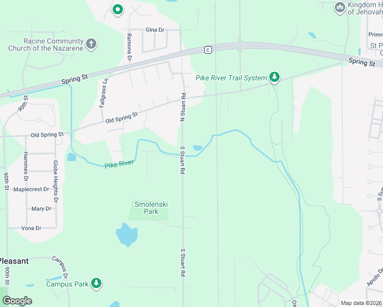 map of restaurants, bars, coffee shops, grocery stores, and more near 103 South Stuart Road in Mount Pleasant