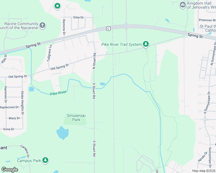 map of restaurants, bars, coffee shops, grocery stores, and more near 103 South Stuart Road in Mount Pleasant