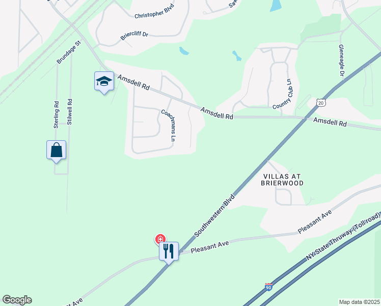map of restaurants, bars, coffee shops, grocery stores, and more near 5670 Green Meadow Court in Hamburg