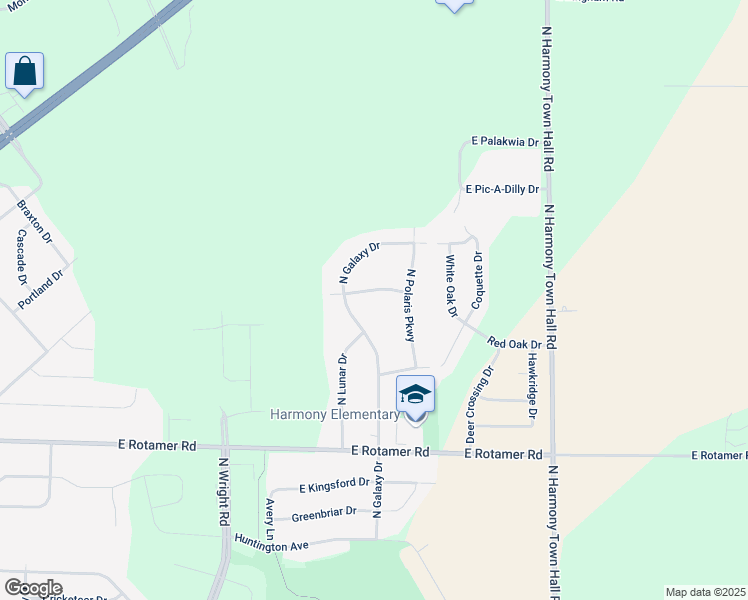 map of restaurants, bars, coffee shops, grocery stores, and more near 4228 East Saturn Drive in Janesville