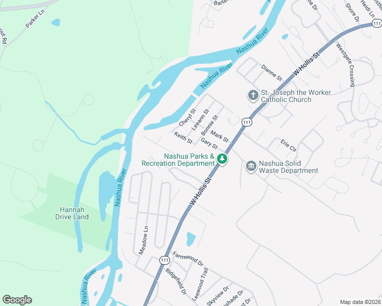 map of restaurants, bars, coffee shops, grocery stores, and more near 5 Ashby Circle in Nashua