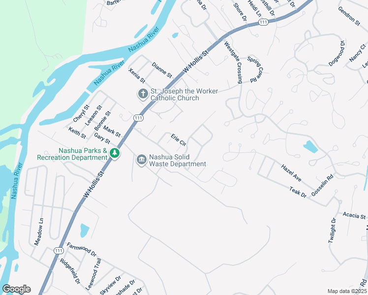 map of restaurants, bars, coffee shops, grocery stores, and more near 2 Reading Road in Nashua