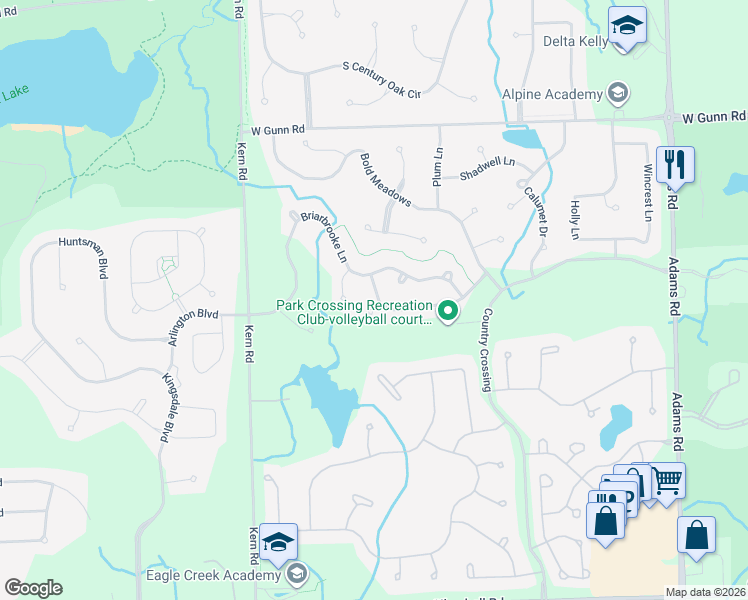 map of restaurants, bars, coffee shops, grocery stores, and more near 3677 Normandy Drive in Rochester