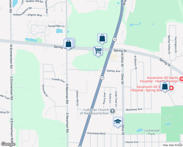 map of restaurants, bars, coffee shops, grocery stores, and more near 5115 Shirley Avenue in Mount Pleasant