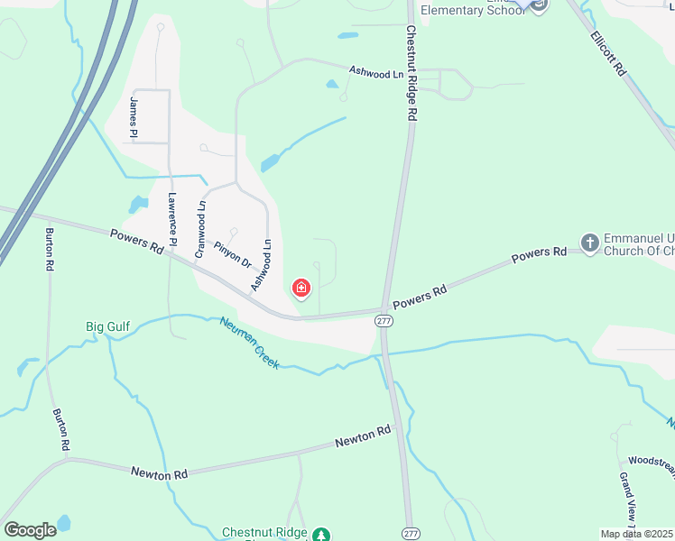 map of restaurants, bars, coffee shops, grocery stores, and more near 6400 Powers Road in Orchard Park