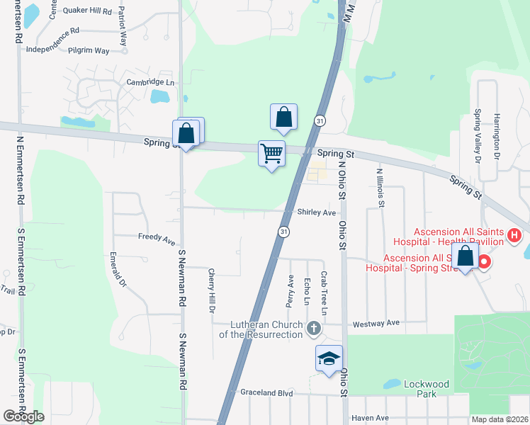 map of restaurants, bars, coffee shops, grocery stores, and more near 5115 Shirley Avenue in Mount Pleasant